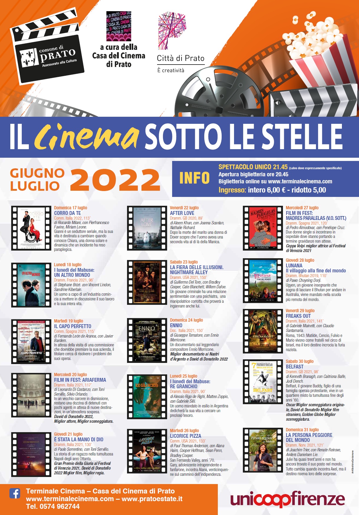 CINEMA AL CASTELLO 2022 - IL PROGRAMMA DAL 17 AL 31 LUGLIO